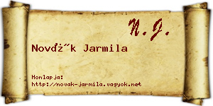 Novák Jarmila névjegykártya